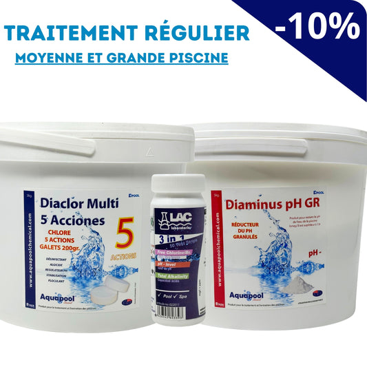 Pack Essentiel Traitement Régulier : Moyenne et Grande Piscine