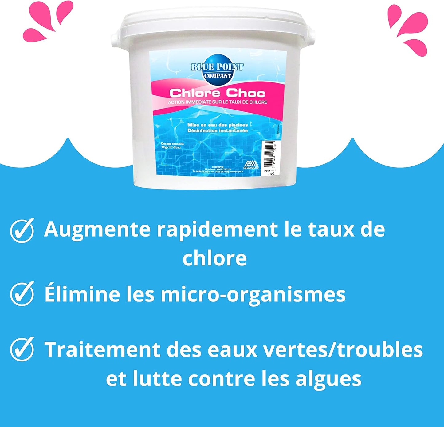 Chlore Choc Granulés - 1KG et 5KG