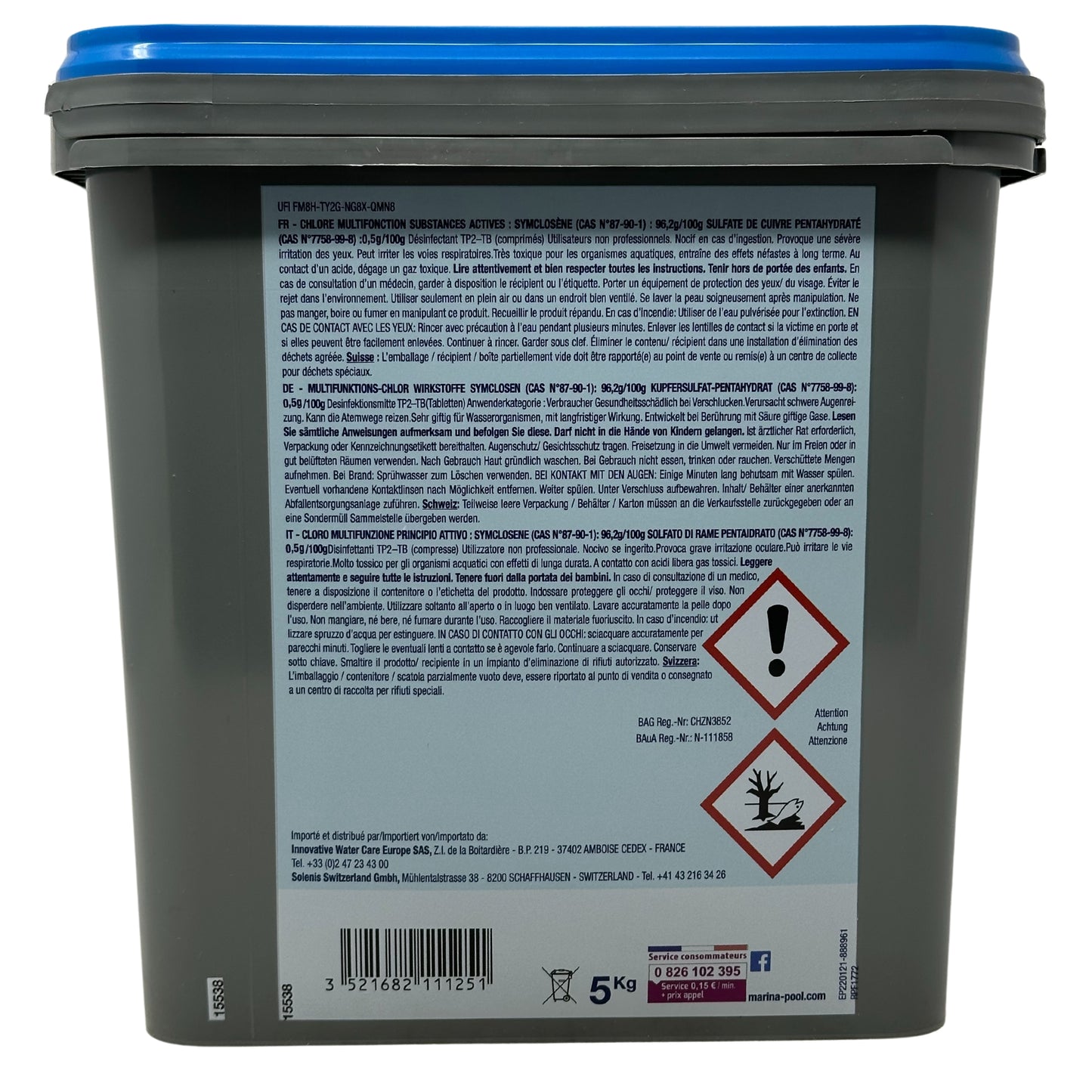 Chlore Multifonction - Galets 200g - 1,2KG et 5KG