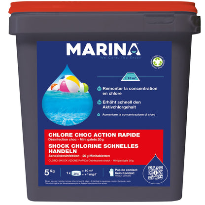 Chlore Choc Action Rapide - Mini Galets 20g - 1,2KG et 5KG