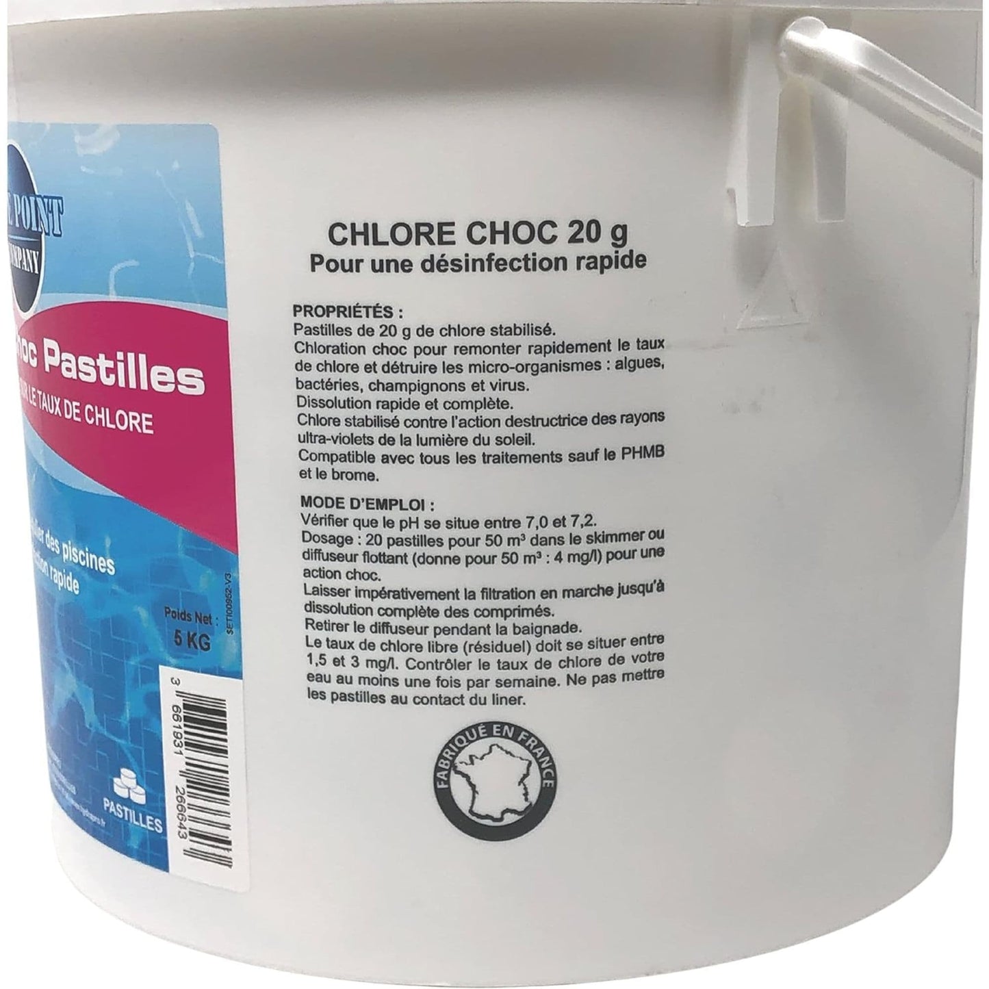 Chlore Choc Pastilles de 20G - 1KG et 5KG