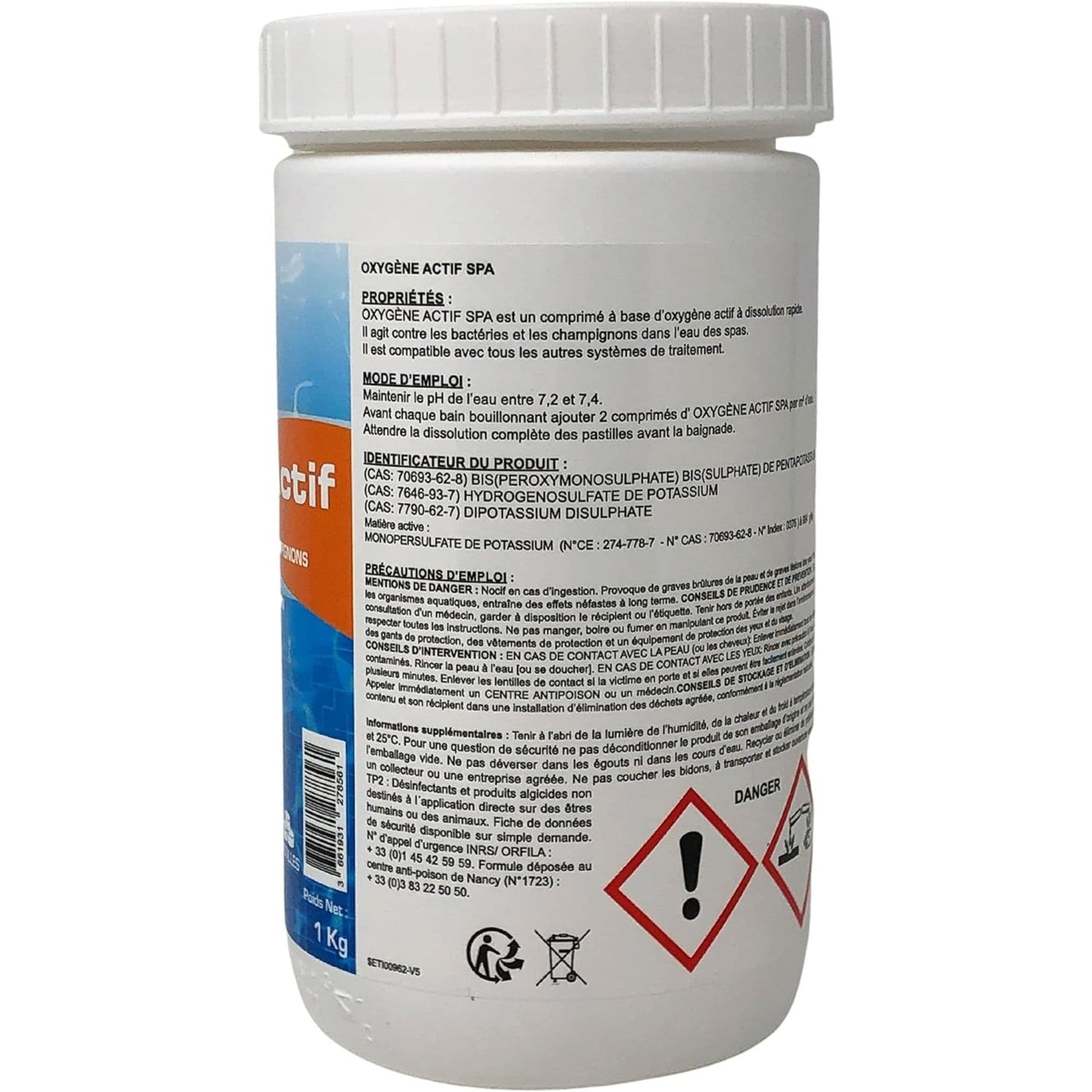 Oxygène Actif pour Spa, Pastilles de 20g - 1KG
