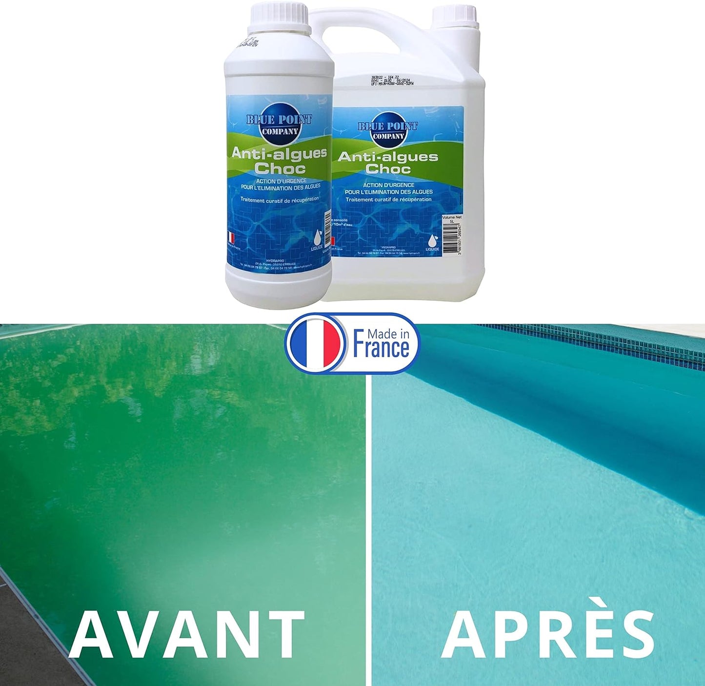 Algicide Choc, rattrapage Eau Verte - 1L et 5L