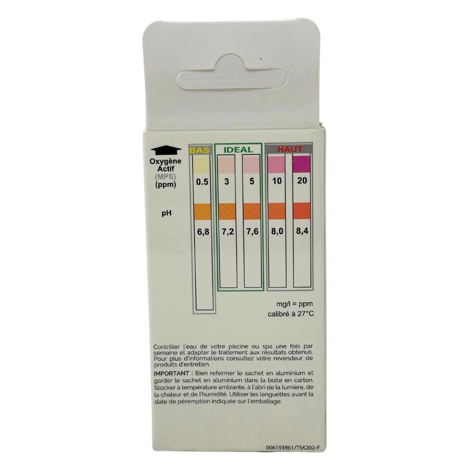 Bandelettes de Test Oxygène Actif et pH - 50 tests